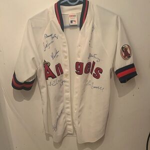 Awesome Vintage CCM California Angels Team Signed 1993 Baseball Jersey SZ L